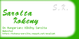 sarolta kokeny business card